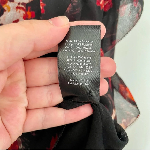 Aritzia Wilfred Lila Ruffle Floral Blouse Whimsigoth - Picture 9 of 9